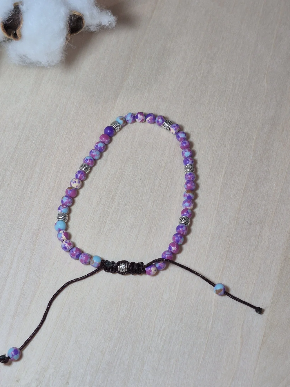 💜💜NEW💜💜 PRETTY!! Natural Galaxy Sea Sediment Stone Adjustable Bracelet